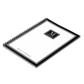 Minimalist Monogram Chic Double Boarder Black Notitieboek (Linkerzijde)