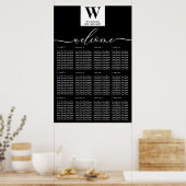 Minimalist Monogram | Contemporary Newlywed Weddin Poster (Keuken)