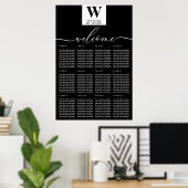 Minimalist Monogram | Contemporary Newlywed Weddin Poster (Thuiskantoor)