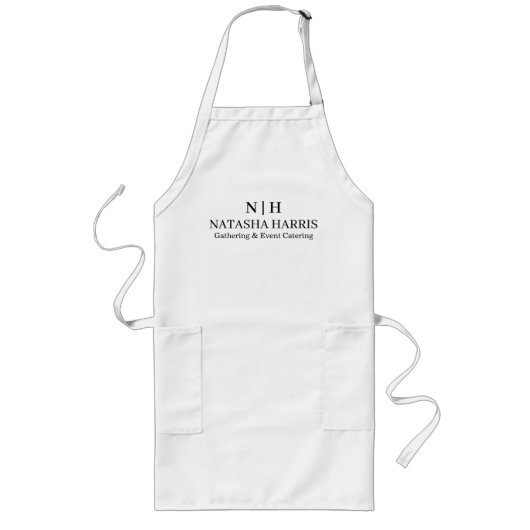 Minimalist Monogram & Custom Logo Pocket Design Lang Schort (Voorkant)