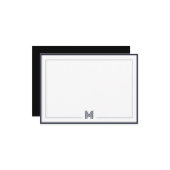 Minimalist Monogram Double Border Stationery Notitiekaartje (Voorkant / Achterkant in situ)