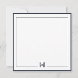 Minimalist Monogram Double Border Stationery Notitiekaartje