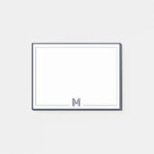 Minimalist Monogram Double Border Stationery Post-it® Notes (Voorkant)