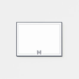 Minimalist Monogram Double Border Stationery Post-it® Notes