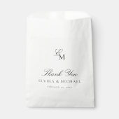 Minimalist Monogram Editorial Wedding Thank You Bedankzakje (Voorkant)