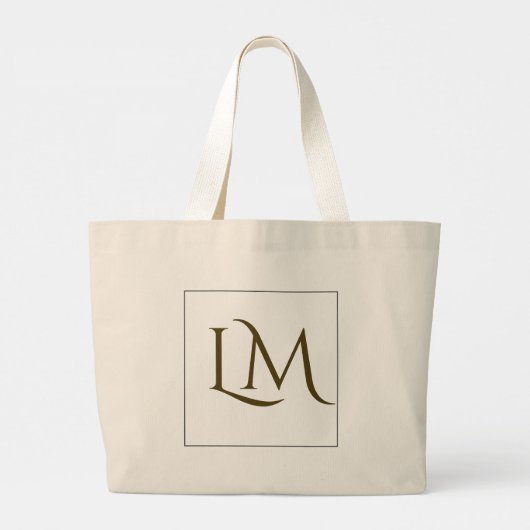 Minimalist Monogram Everyday Cotton Tote Bag (Achterkant)