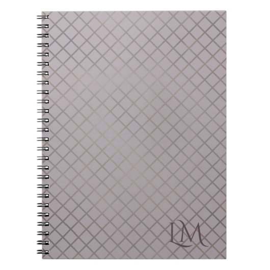 Minimalist Monogram Gold & Gray Taupe  Notitieboek (Voorkant)