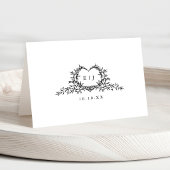 Minimalist Monogram Guest Name Place Card Kaart