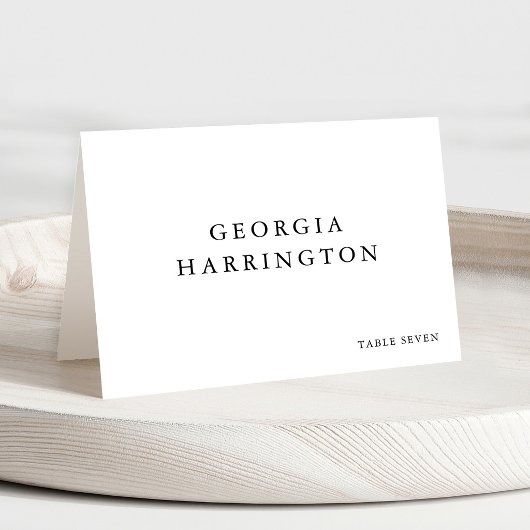 Minimalist Monogram Guest Name Place Card Kaart