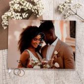 Minimalist Monogram Leaf Modern Photo Wedding Gastenboek