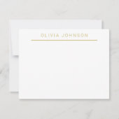 Minimalist Monogram Name White Flat Note Card Notitiekaartje (Voorkant)