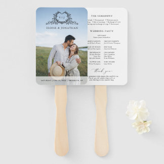 Minimalist monogram Photo Chic Wedding Program Handwaaier