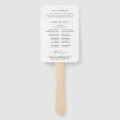 Minimalist monogram Photo Chic Wedding Program Handwaaier (Achterkant)