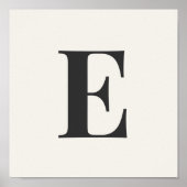 Minimalist Monogram Poster | Gray & Ivory Initial (Voorkant)