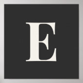 Minimalist Monogram Poster | Gray & Ivory Initial (Voorkant)