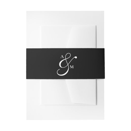 Minimalist Monogram Script Ampersand Uitnodigingen Wikkel (Voorkant Voorbeeld)