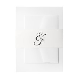 Minimalist Monogram Script Ampersand Uitnodigingen Wikkel