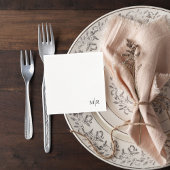 Minimalist Monogram Wedding Cocktail Napkin Servet