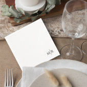 Minimalist Monogram Wedding Cocktail Napkin Servet