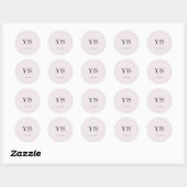 Minimalist Monogram Wedding Personalized Initials  Ronde Sticker (Vel)