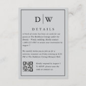 Minimalist Monogram Wedding QR Code Enclosure Card Informatiekaartje (Voorkant)