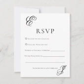 Minimalist Monogram Wedding RSVP Card  (Voorkant)