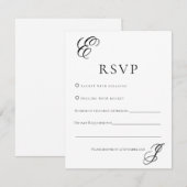 Minimalist Monogram Wedding RSVP Card  Kaartje (Voorkant / Achterkant)