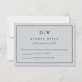 Minimalist Monogram Wedding RSVP Kaartje