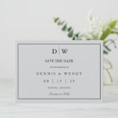 Minimalist Monogram Wedding Save The Date (Staand voorkant)