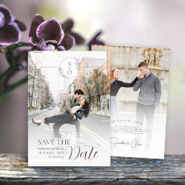 Minimalist Monogram Wedding Save the Date Card