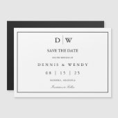 Minimalist Monogram Wedding Save The Date Magnetische Uitnodiging (Voorkant / Achterkant)