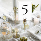Minimalist Monogram Wedding Table Number Card Kaart