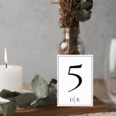 Minimalist Monogram Wedding Table Number Card Kaart