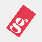 Minimalist Monogrammed Initial Bold Red Servet (Hoek)