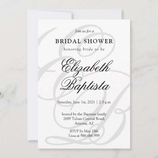 Minimalist Monogrammed met QR-code Vrijgezellenfee Kaart (Voorkant)