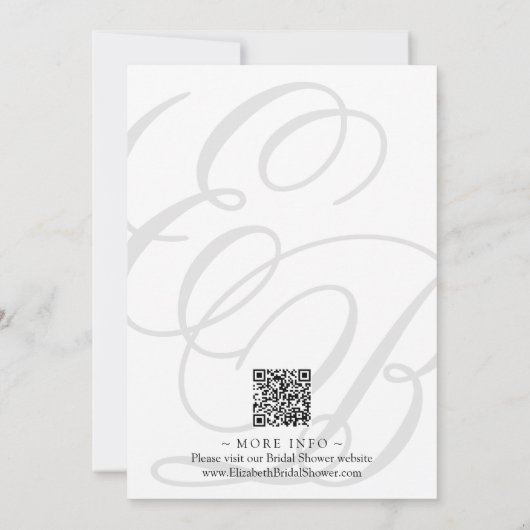 Minimalist Monogrammed met QR-code Vrijgezellenfee Kaart (Achterkant)