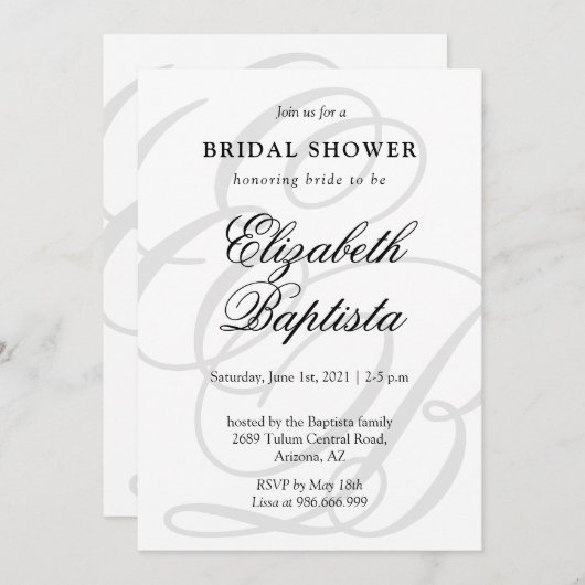 Minimalist Monogrammed met QR-code Vrijgezellenfee Kaart (Voorkant / Achterkant)