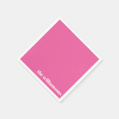 Minimalist Monogrammed Naam Retro Hot Pink Servet (Hoek)