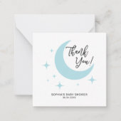 Minimalist Moon Stars Baby shower Budget Bedankt Notitiekaartje (Voorkant)