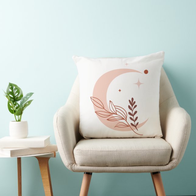 Minimalist Moon & Stars Throw Pillow Kussen (Stoel)