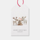 Minimalist Moose Vrolijk Kerstfeest Cadeaulabel (Voorkant)