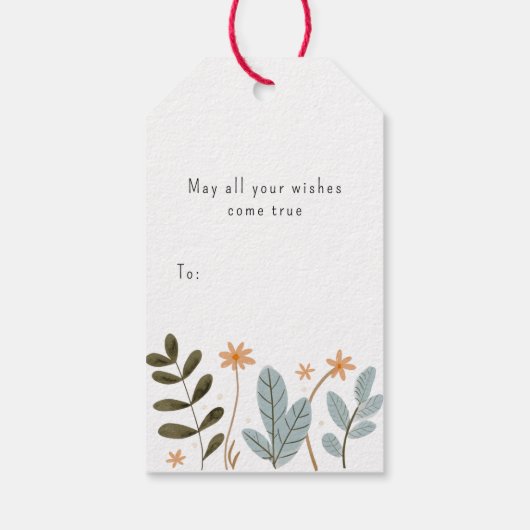 Minimalist Moose Vrolijk Kerstfeest Cadeaulabel (Achterkant)