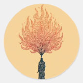 Minimalist Moses and the Burning Bush Sticker (Voorkant)