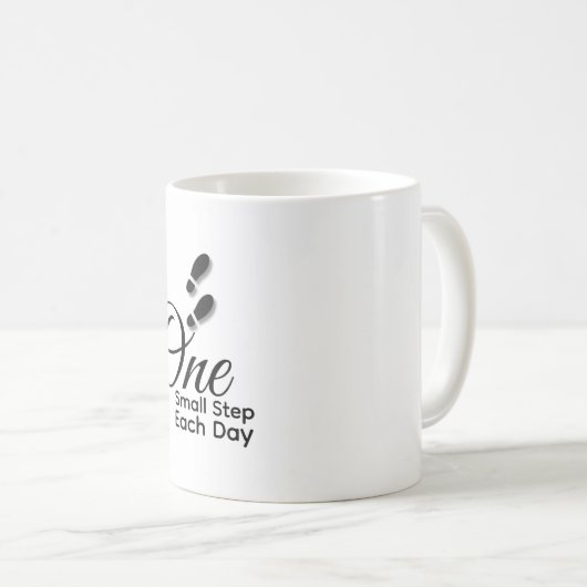 Minimalist Motivational Mug – One Small Step Each  Koffiemok (Voorkant rechts)
