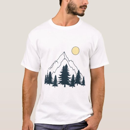 Minimalist Mountain and Forest T-Shirt (Voorkant)