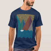 Minimalist mountain and waves t-shirt (Voorkant)