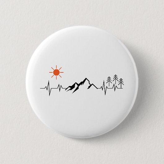 minimalist mountain ronde button 5,7 cm (Voorkant)