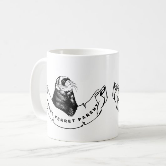 Minimalist mug for ferret enthusiasts koffiemok (Voorkant links)