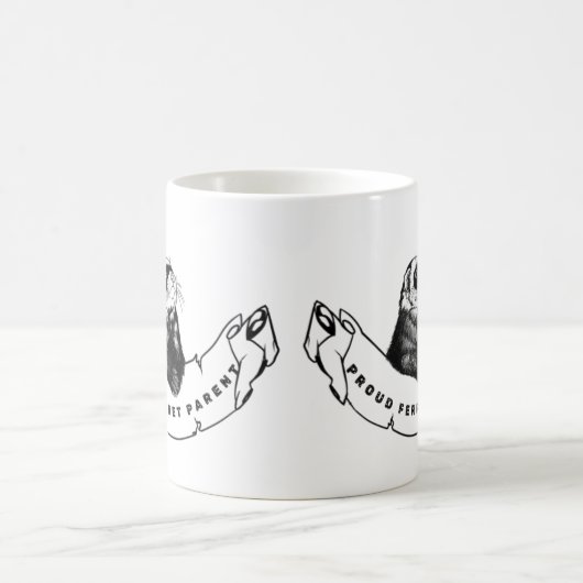 Minimalist mug for ferret enthusiasts koffiemok (Center)