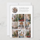 Minimalist Multi-Photo Holiday Card Nine Grid Feestdagenkaart (Voorkant)